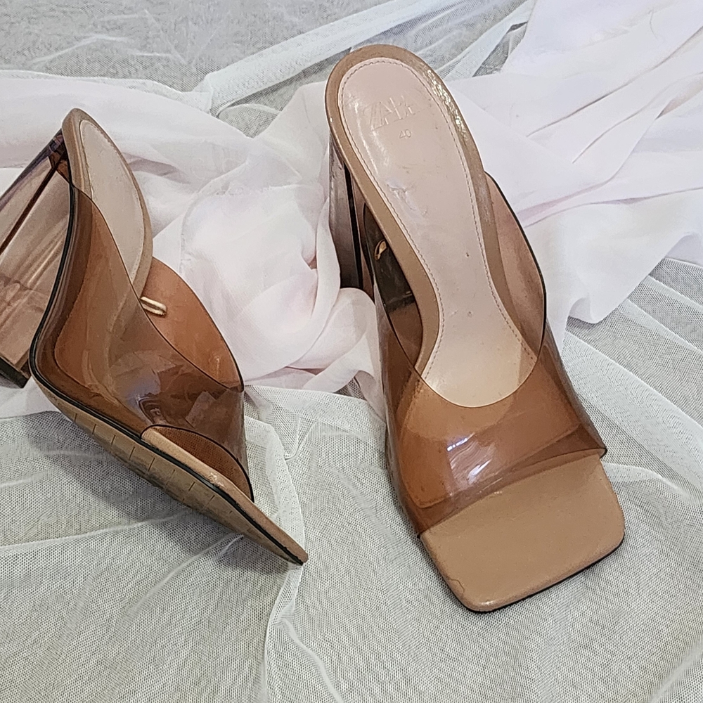 Transparent Brown Women's Mules